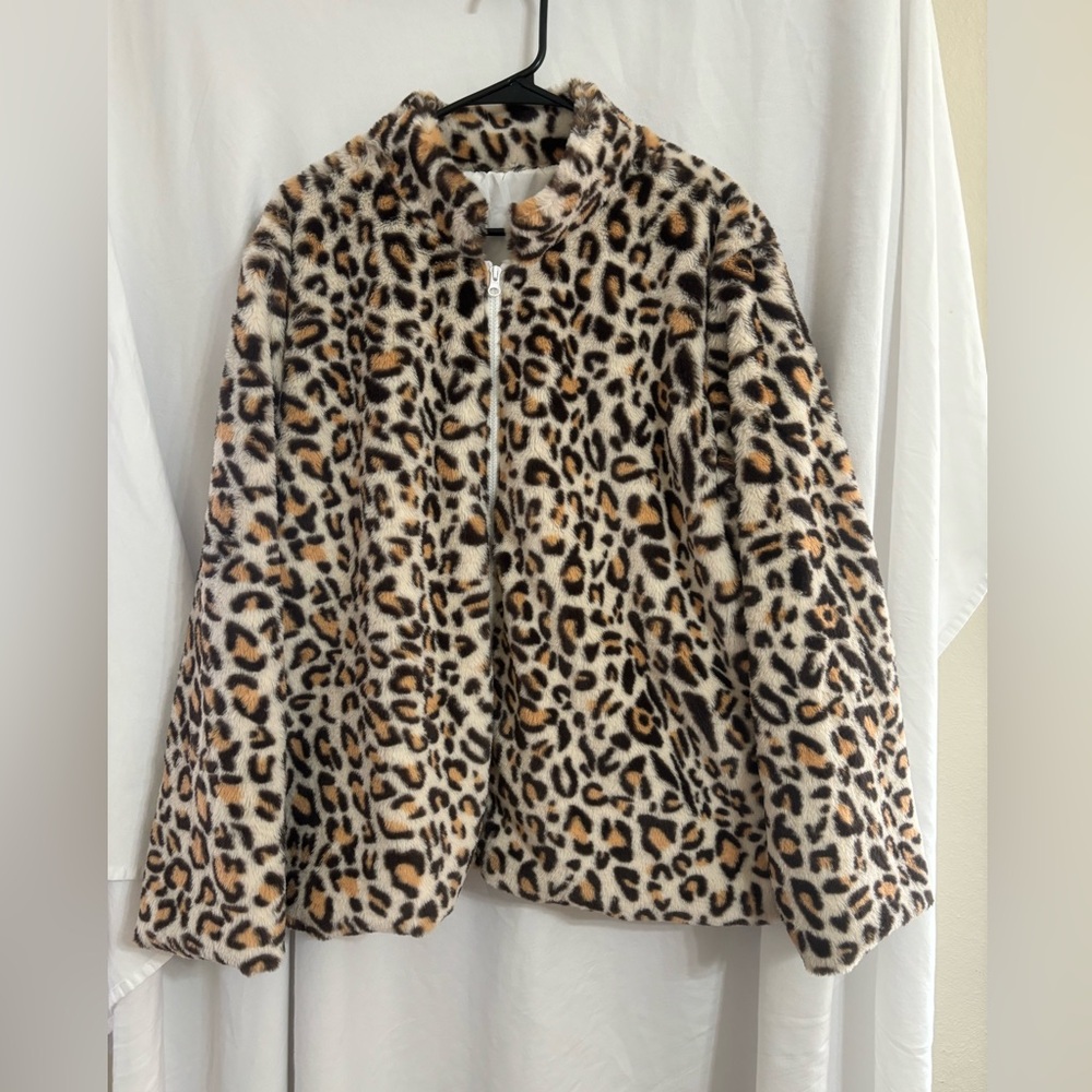 Leopard Print Fur Jacket